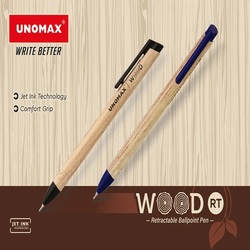 UNOMAX WOOD RT Retractabke Ballpoint Pen - Set of 10